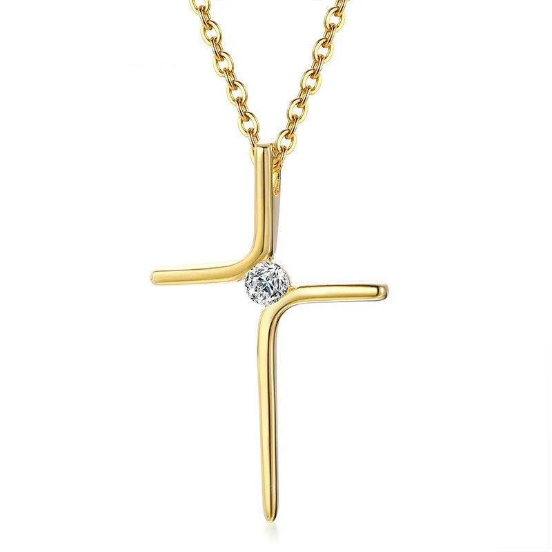 Cubic Zirconia Cross Necklace – Elegant Christian Jewelry