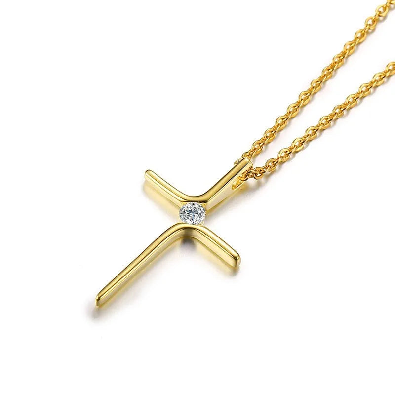 Cubic Zirconia Cross Necklace – Elegant Christian Jewelry