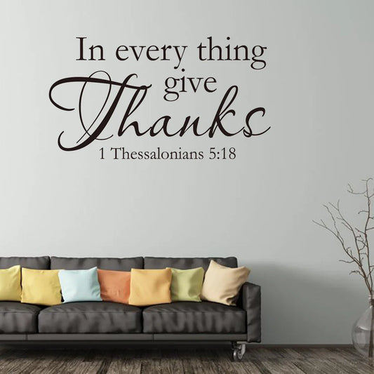 1 Thessalonians 5:18 Wall Sticker – Give Thanks Decor