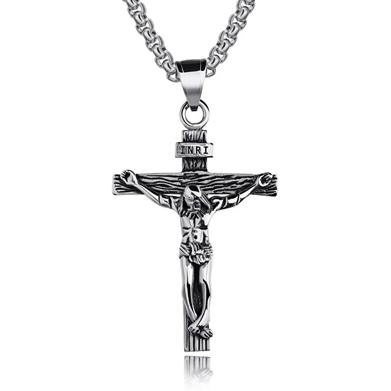 Jesus Crucifix Necklace – Detailed Christian Cross Pendant