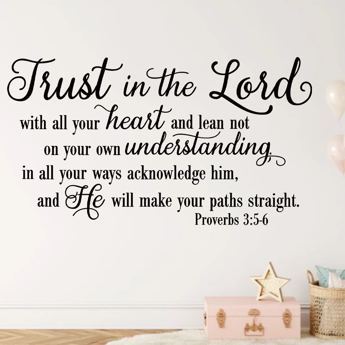 Proverbs 3:5-6 Wall Decal – Trust in the Lord Verse