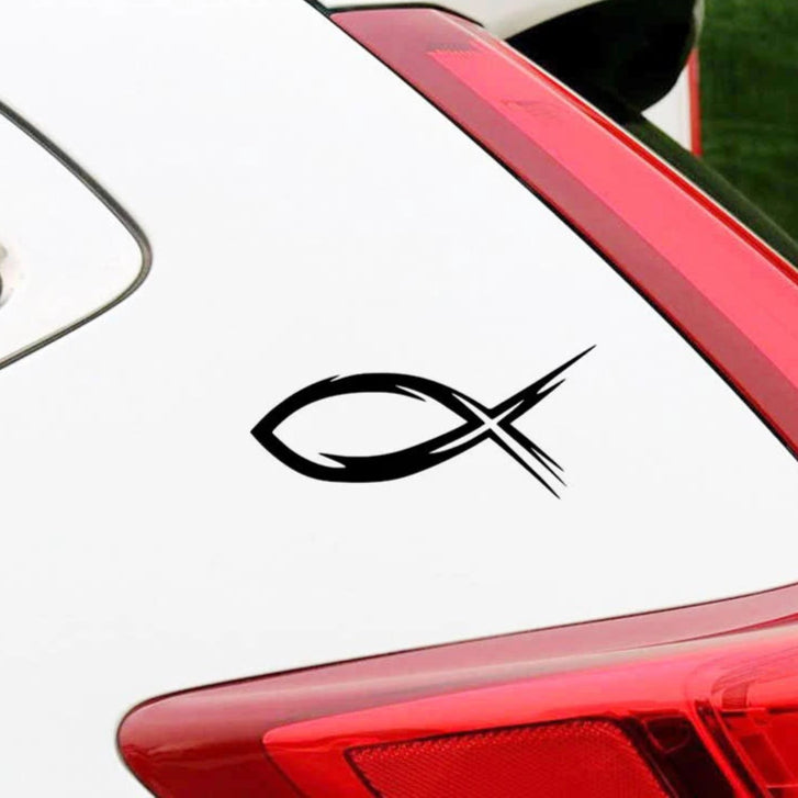 Ichthys Jesus Fish Car Decal – Christian Vinyl Sticker