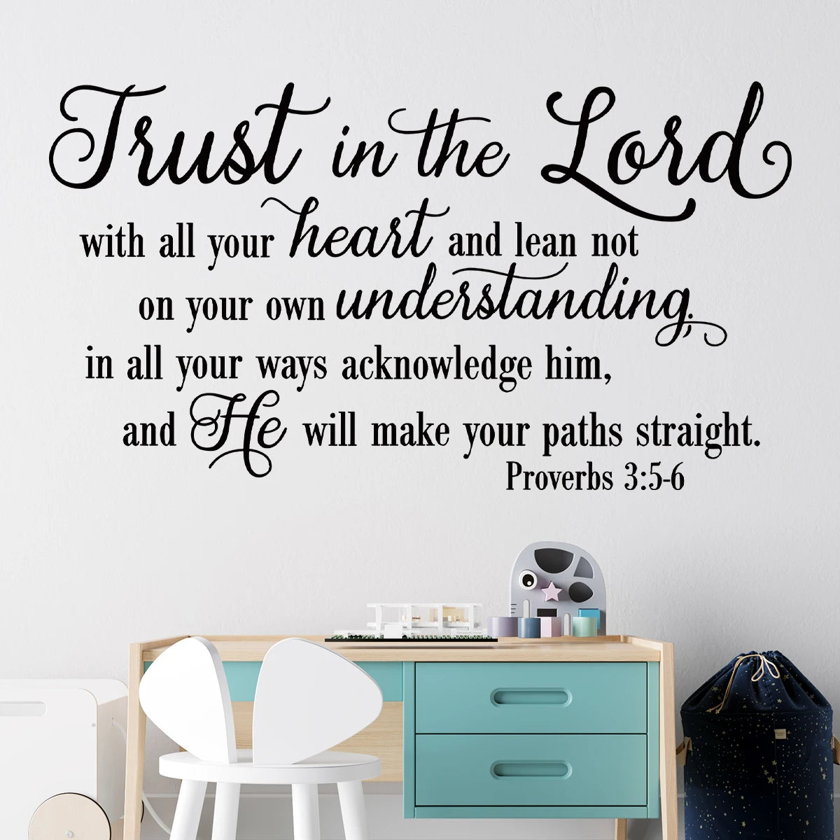 Proverbs 3:5-6 Wall Decal – Trust in the Lord Verse