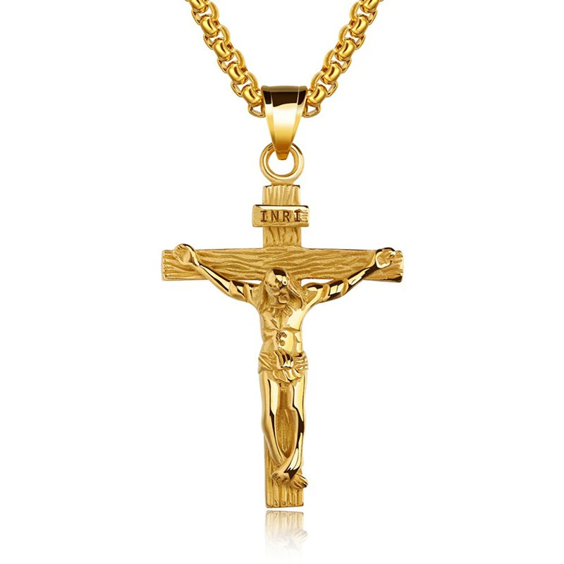 Jesus Crucifix Necklace – Detailed Christian Cross Pendant